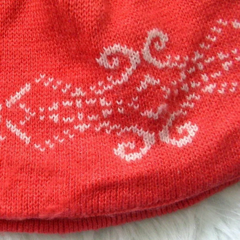 LL Bean Girls Winter Hat Pink Knit Beanie Sz S